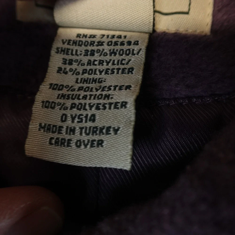 LL Bean Jacket Wool Blend Winter Coat Purple Womens Size Medium Lined Vintage - Picture 3 of 8